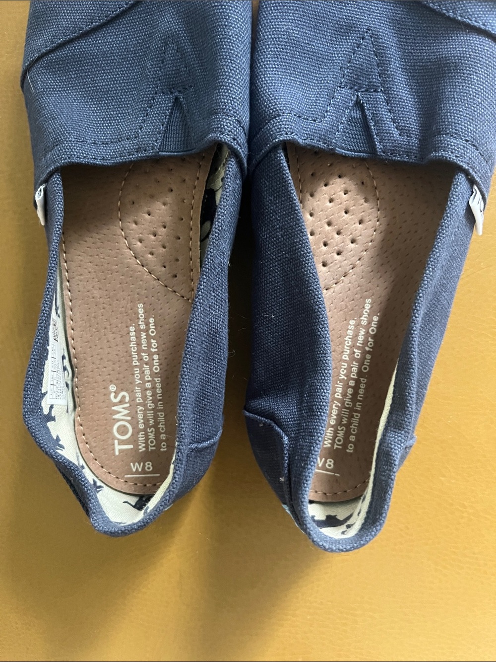 TOMS Women’s Navy Canvas Slip-On Flats - Picture 3 of 5